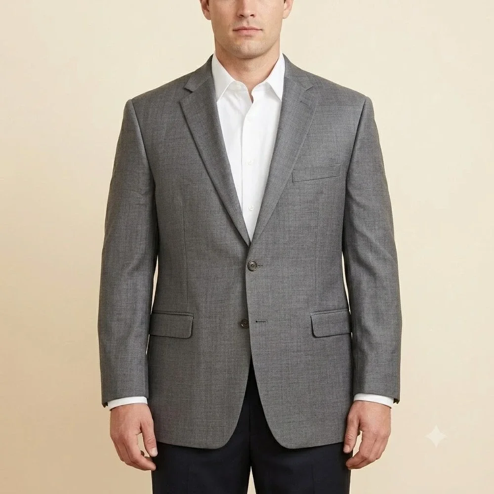 Lauren Ralph Lauren Sport‎ Coat Men's 44R Gray Wool Blazer Jacket